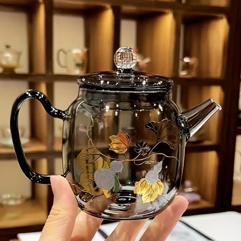 Glass Teapot Glass Teacup. Wooden Handle Teapot With Infusion, Household  Glass High Temperature Resistant Tea Maker Tea Kettle.perfect For Blooming  Tea And Loose Tea Leaves. Suitable For Family Dinners., - Temu