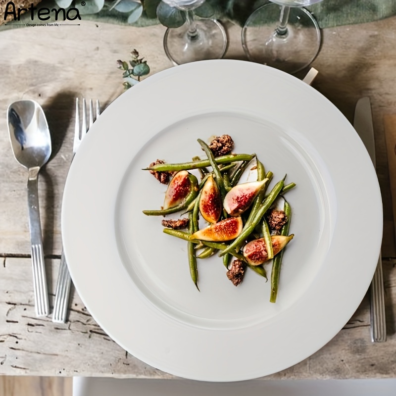Restaurantware Voga - Platos blancos de 12 pulgadas, 10 platos blancos  extra grandes, redondos, resistentes a roturas, platos de plástico blanco  de