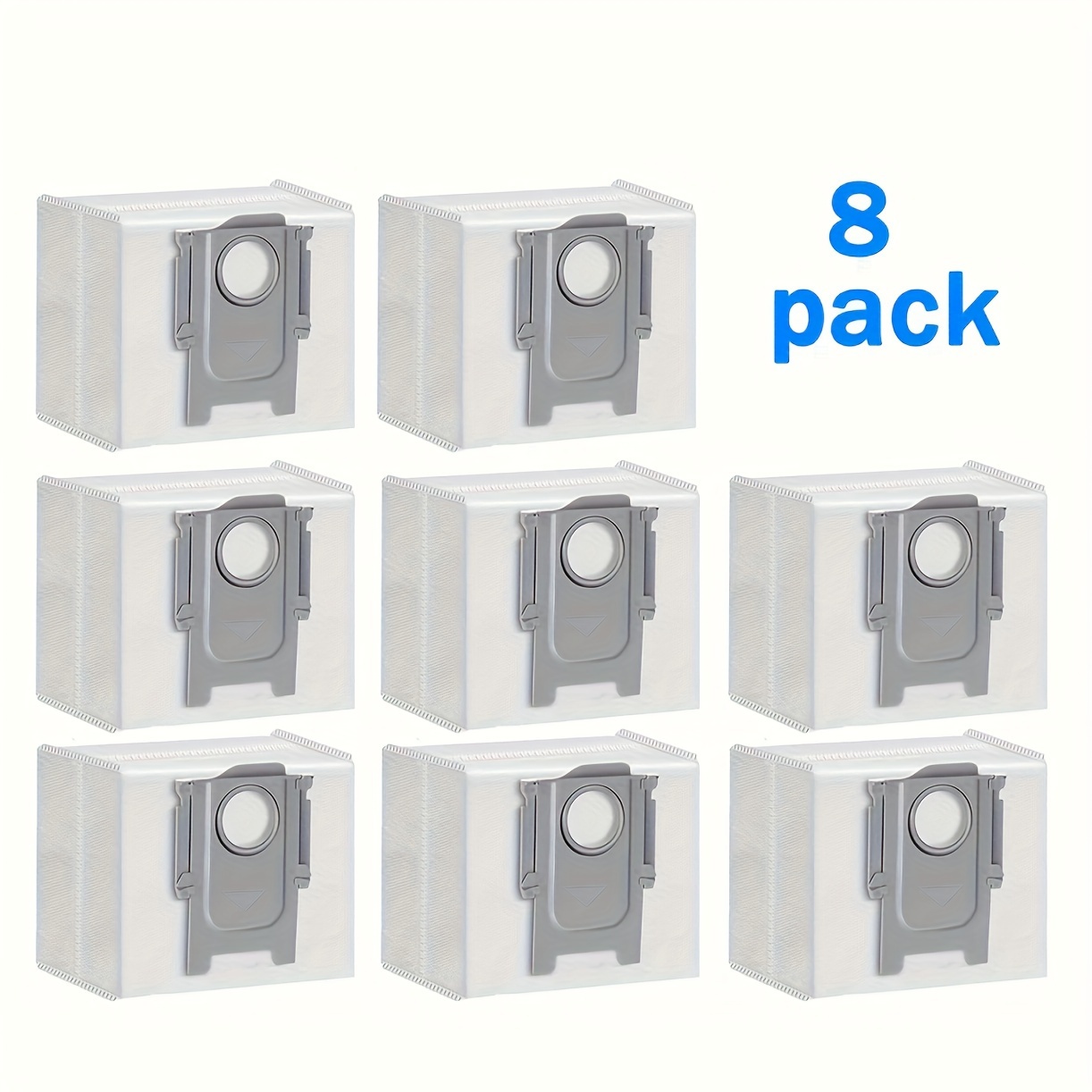  8 Pack Dust Bag Replacement for Roborock S8+/ S8 Pro Ultra/ S7  MaxV Ultra/ S7 Pro Ultra/ Q7+/ Q7 Max+/ Q8 Max+/ Q5 Pro+/ Q5+ Vacuum  Self-Empty Dock, 3L Large Capacity