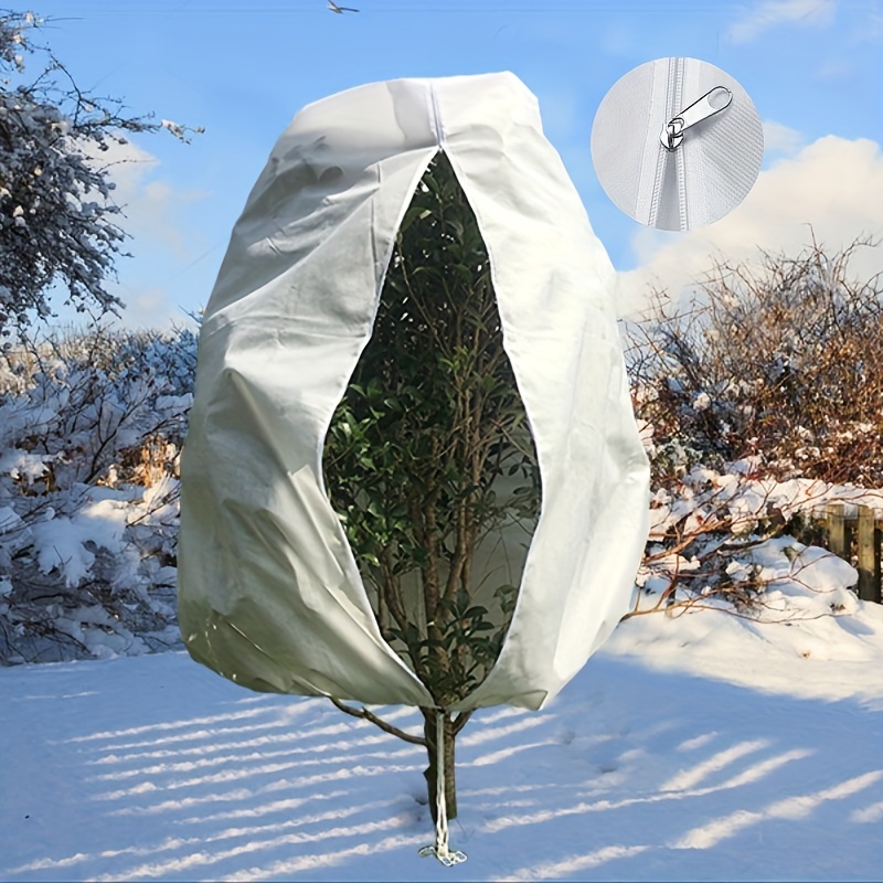 

1 Pack, Frost Cloth Plant Freeze Protection Thickening Plant Frost Protection Covers For Winter Frost Cloth With Zipper Drawstring Protects Outdoor Fruit Trees, Plants, Shrubs