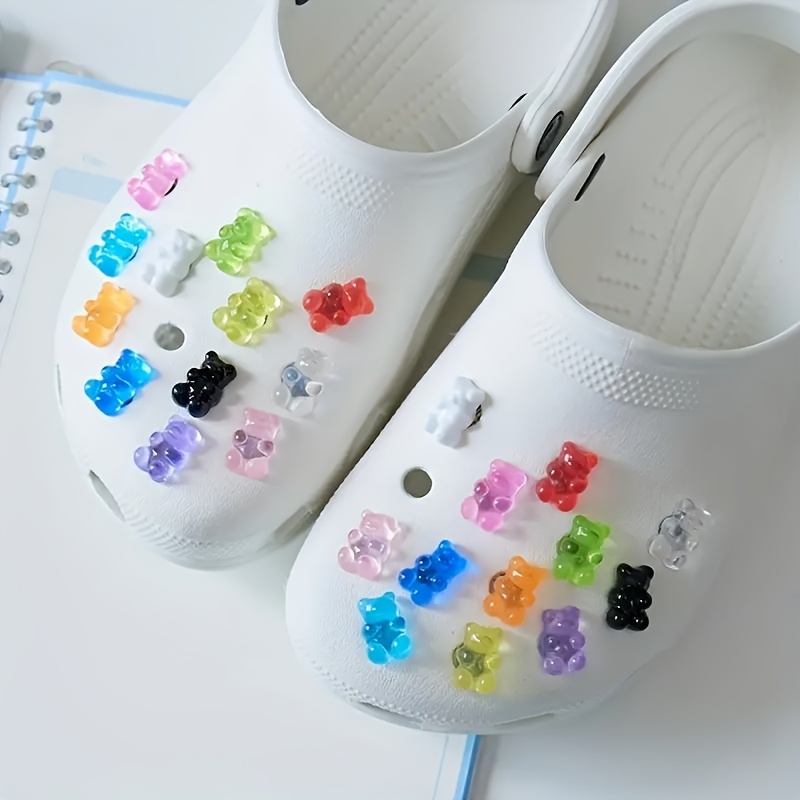3d Shoe Charms Set Cute Transparent Resin Bear Cloud Shoes - Temu Belgium