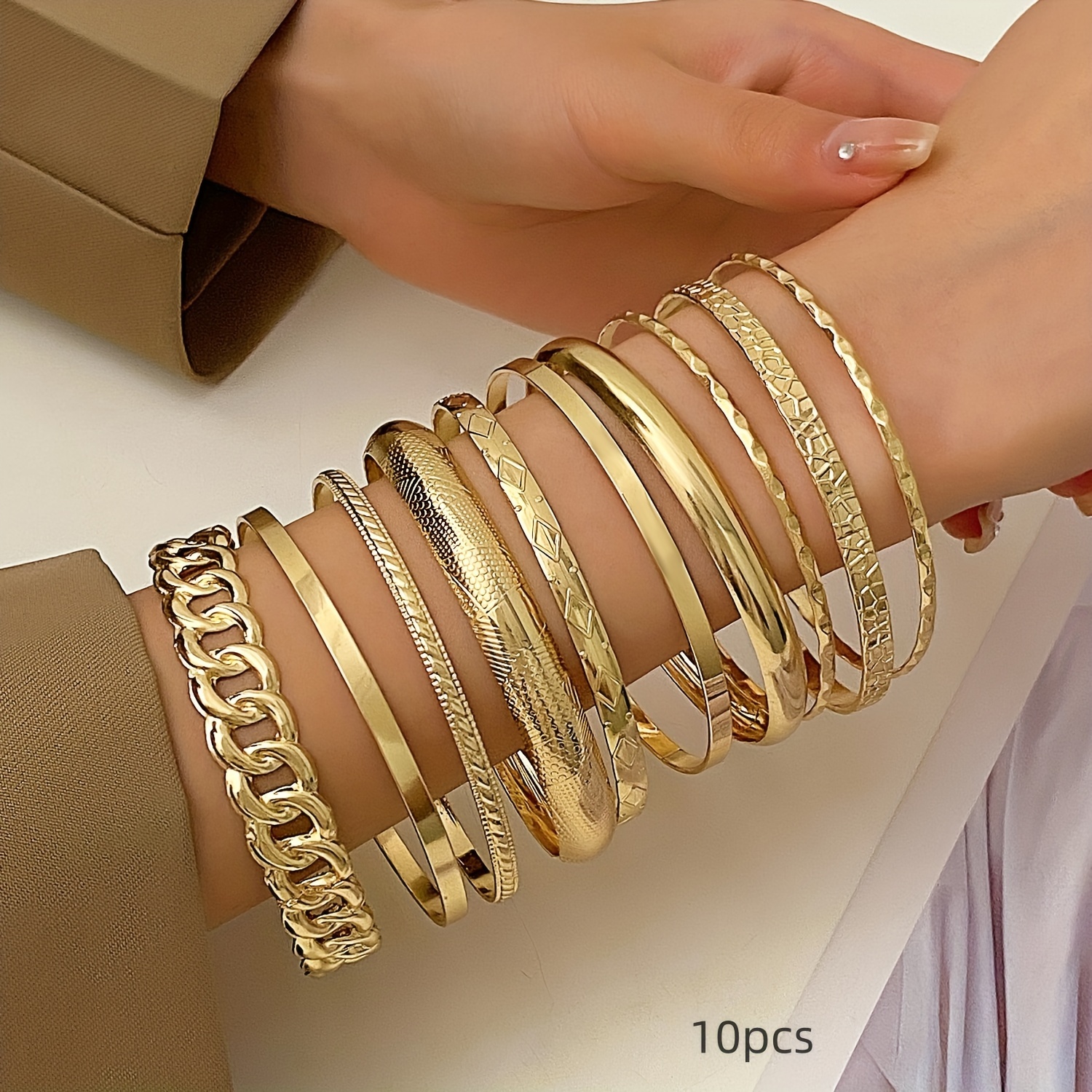 9pcs Chain Design Bangle  Bangles, Womens fashion jewelry, Fashion jewelry