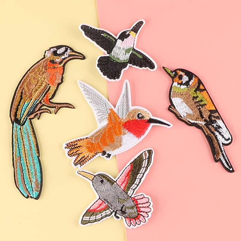 5pcs Colorful Bird Embroidered Patches for Clothes and Jeans - Fun and  Unique Decorative Accessories