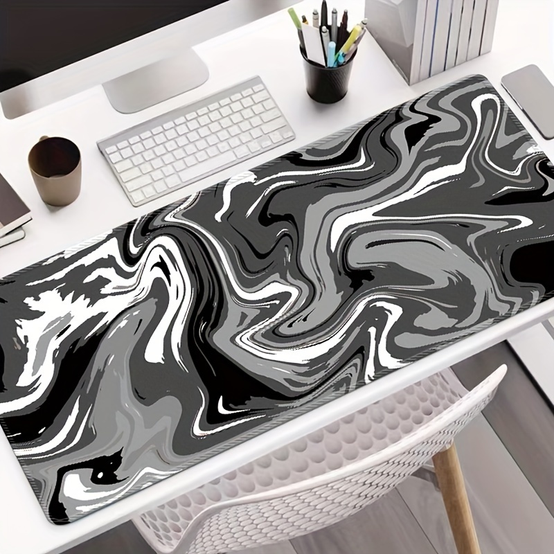 

Cool Desk Pad In Gray Fluid, Suitable For Large Gaming Sports Computer It Is Extra Large, Thick, And Non-slip Made Of Washable Rubber Material
