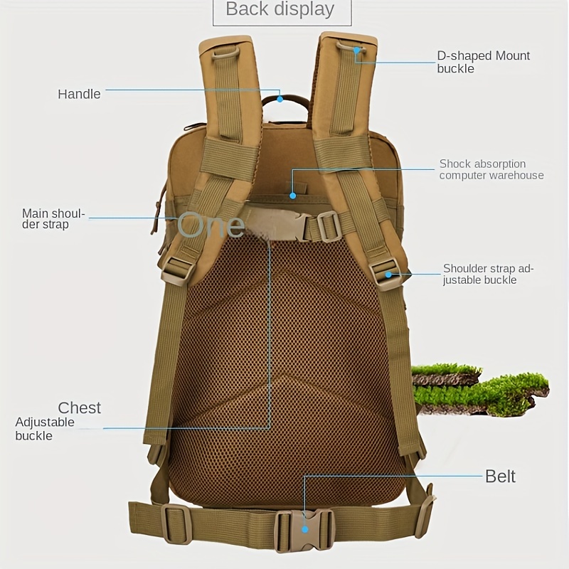 Mochila militar o táctica impermeable de múltiples compartimentos