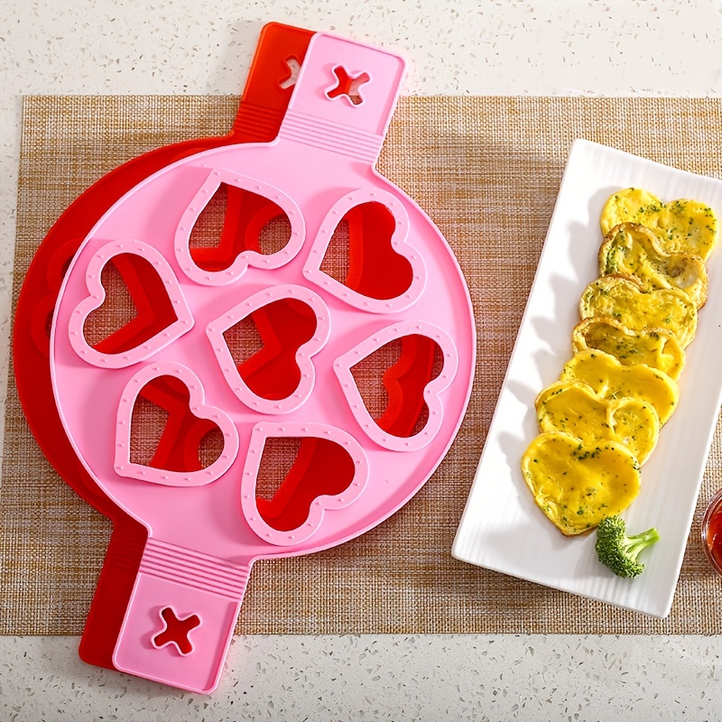 Non-stick Silicone Mold With Handle, Heart Shaped Egg Cooker, Pancake Mold,  Kitchen Gadgets - Temu