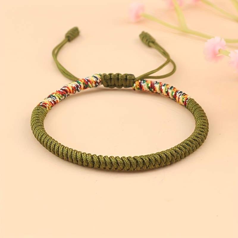 Buddhism Lucky Knot Adjustable Bracelet for Men