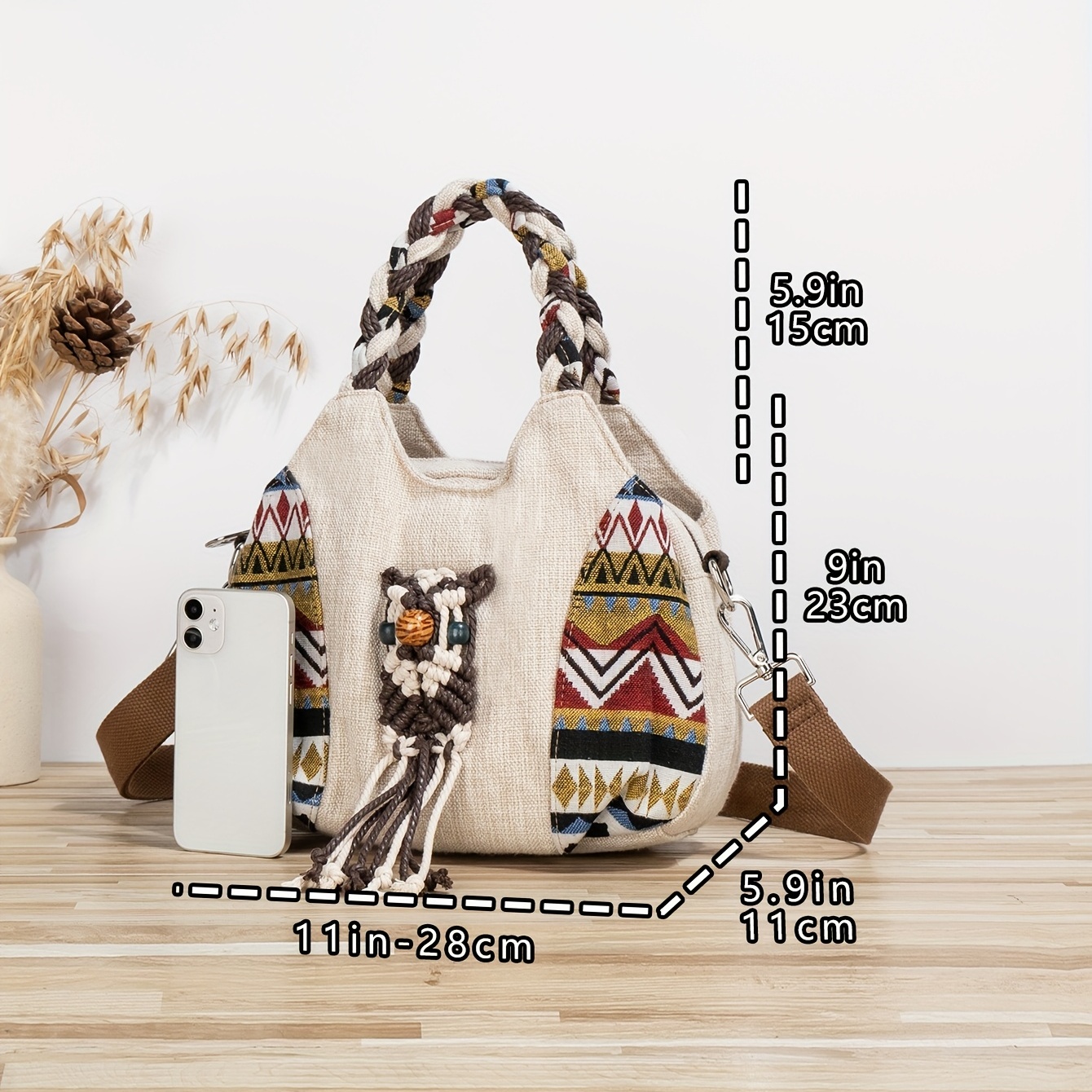 Vintage Boho Crossbody Bag, Retro Ethnic Style Shoulder Bag, Women's  Bohemian Handbag & Purse - Temu