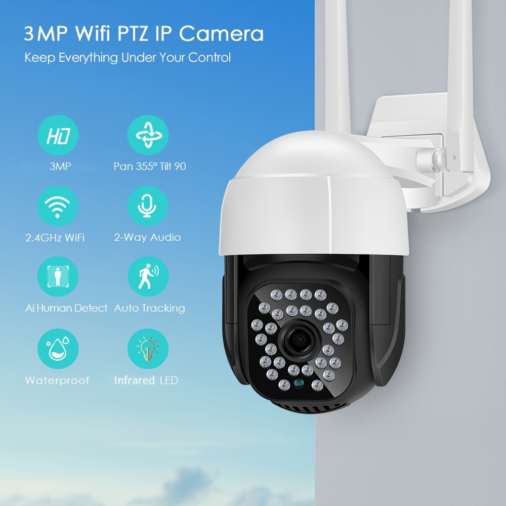 Eversecu 2k 3.0mp Cámara De Seguridad Wifi Ptz Para - Temu