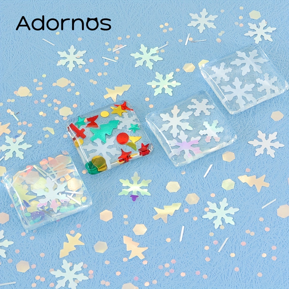 Christmas Sequins Resin Filling Epoxy Resin Mold Winter Snowflake Star  Flake Decoration Resin Fillers Diy Crafts Jewelry Making