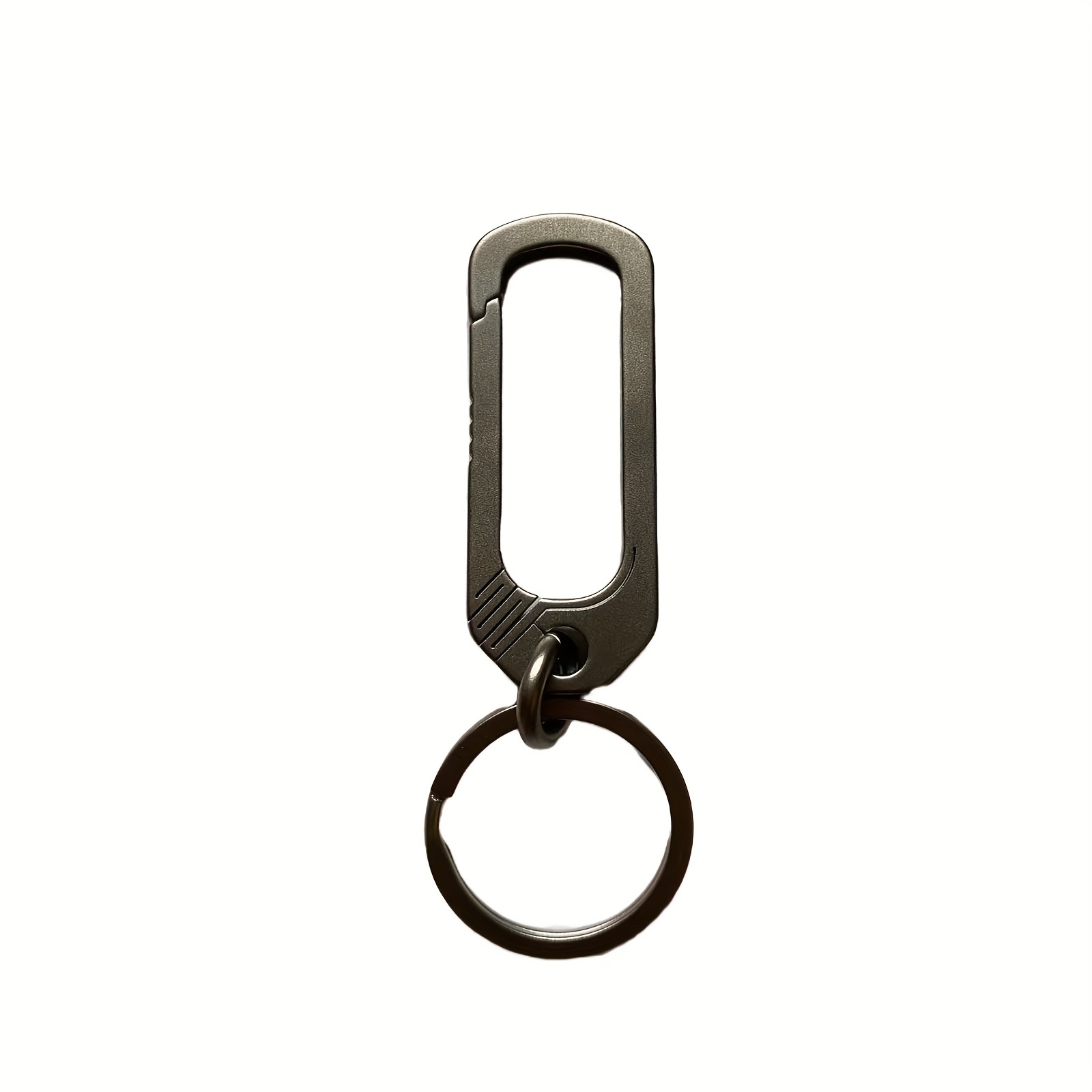 TISUR Titanium Round Carabiner Clip,Spring Hook Key Ring,Small Keychain  Carabiner,with D-Ring for Keys Black Carabiner Key Clip