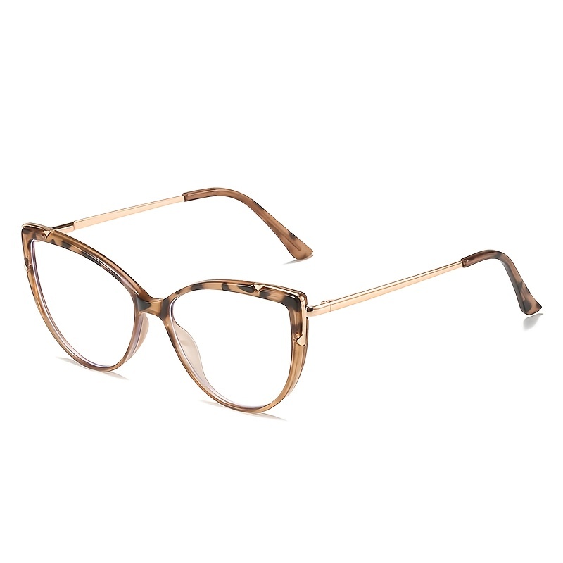 Cat Eye Oversized Round Frame Light Blocking Glasses