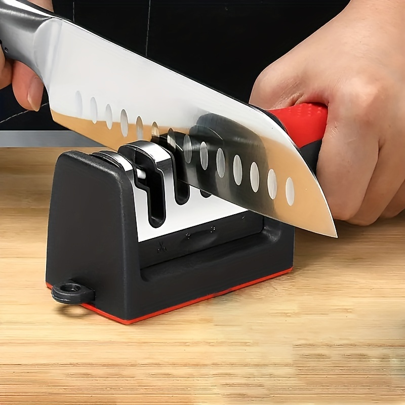4-In-1 Kitchen 3-Stage Knife Sharpener Helps Repair, Restore, Polish Blades