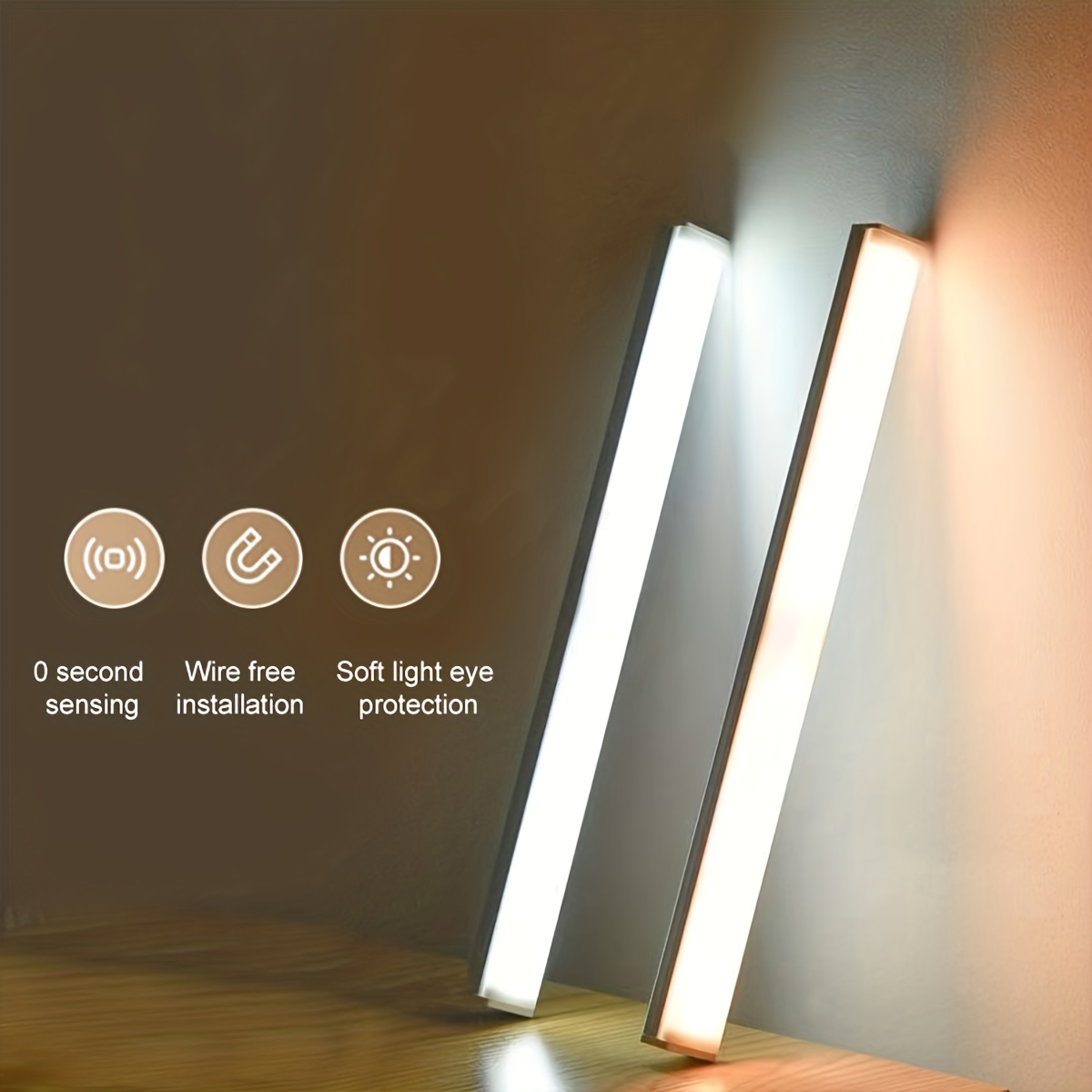 Lampe LED Sans Fil Rechargeable USB Détecteur De Mouvement Veilleuse  Eclairage