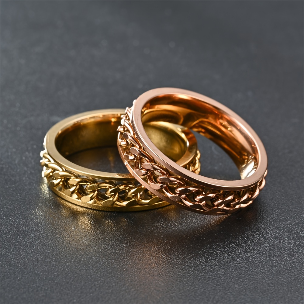 Creative Chain Stainless Steel Ring, Unisex