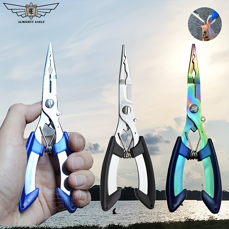 

Multi-functional Stainless Steel Fishing Pliers With Scissors, Lure Cutter, And Hook Remover - Essential Fishing Accessories For Outdoor Enthusiasts