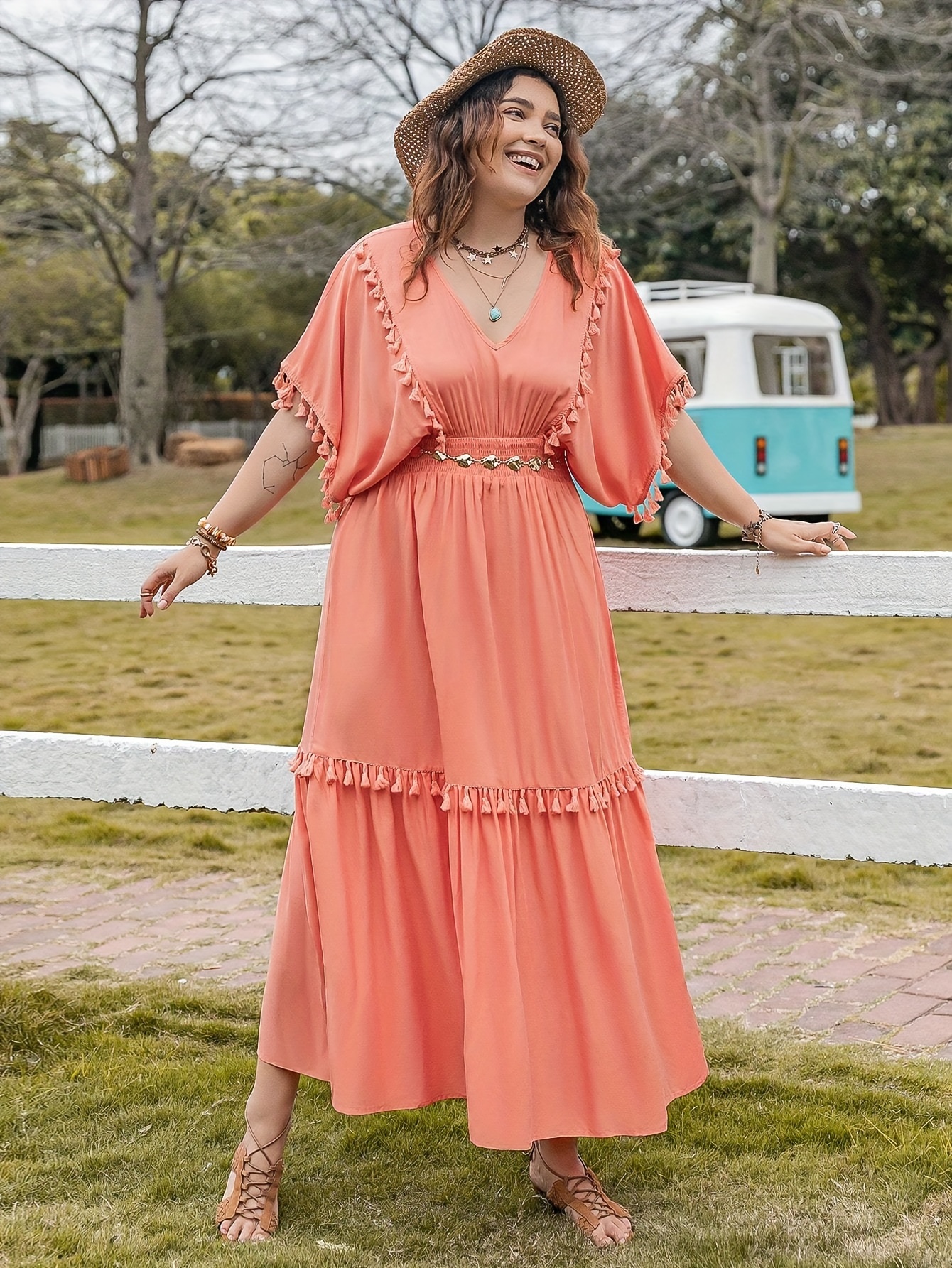 Coral plus clearance size maxi dress