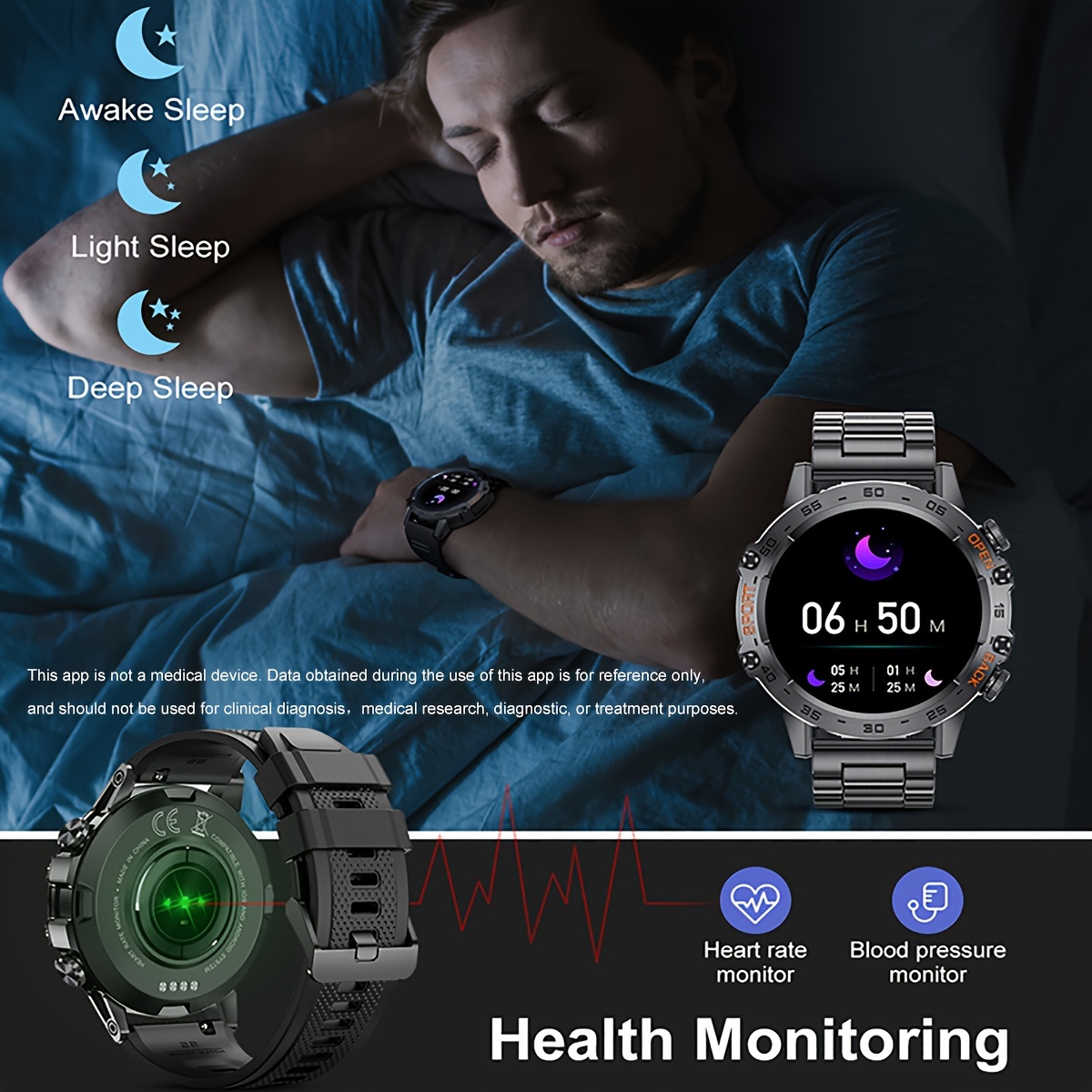 smart watch 1 39 inch square screen 400mah wireless calling music weather display incoming call notification information reminder multi language push alarm reminder remote photography sedentary remind...