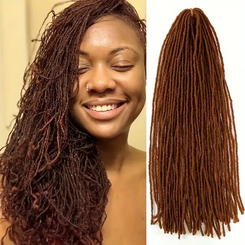 5pcs/lot Micro Locs Crochet Hair Braids 18 inch Sister Locs Slender Straight Goddess Faux Locs Crochet Hair Synthetic Braiding Hair Extensions