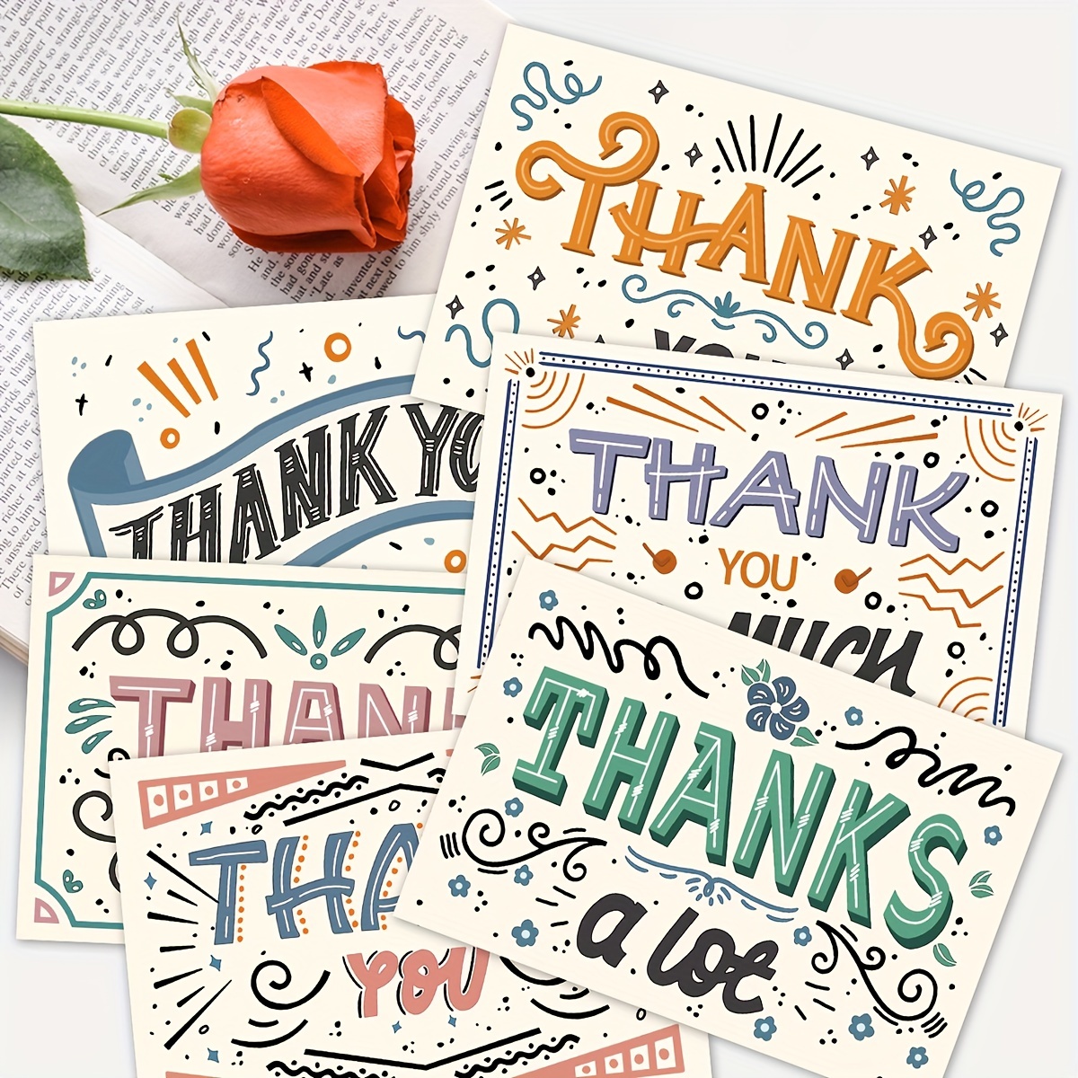 50pcs Thank You For Your Order Card Thanks Greeting Card Appreciation  Cardstock For Retail Store Owner Sellers Gifts