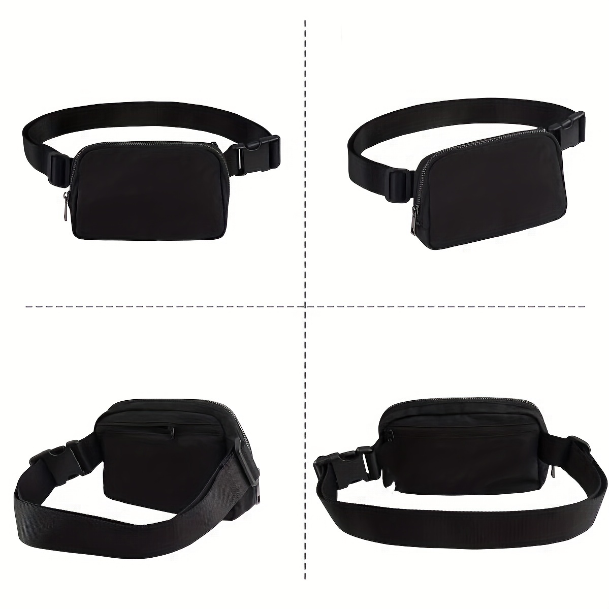 Buy Fanny Pack for Women Men Fashion Small Waist Bag Belt Bag with  Adjustable Strap for Travel Hiking Running, Black, One Size at