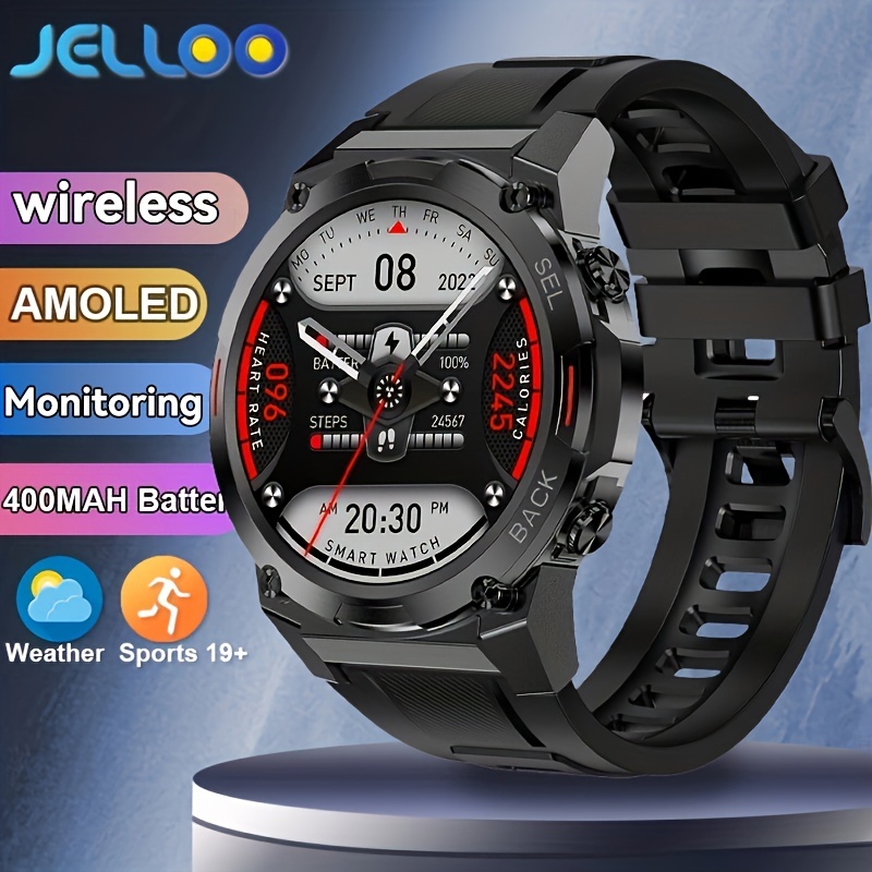 Jelly Orologio Militare Smart Watch Uomo Rispondi Alle Chiamate 1.43  AMOLED HD Grande Schermo Monitor Del Sonno Tracker Fitness Sportivo  Orologio Da