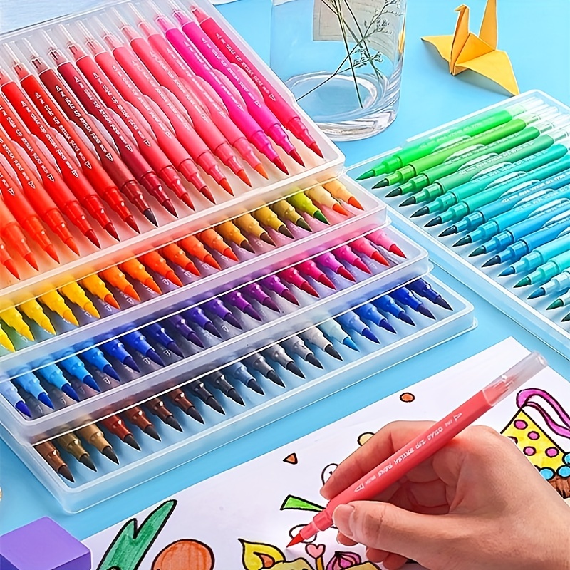 Coloring Art Markers Set, 80/120 Colors Dual Tips Fine Point Water Based  Marker Fineliner Pens With Canvas Bag, For Kids Adults - Art Markers -  AliExpress