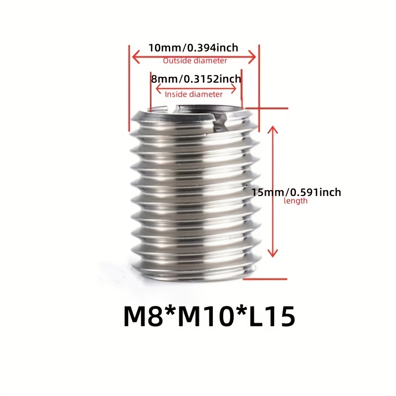 20pcs M4 Wire Helical Screw Thread Inserts Metal Self Tapping Slotted Screw  Thread Insert Helical Repair Sleeve Assortment Kit M4 x 8mm Set:  : Industrial & Scientific