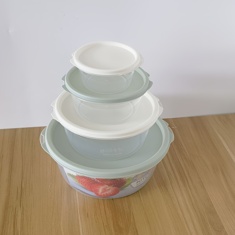 4pcs Stackable Small Food Storage Container Box with Flip Lid