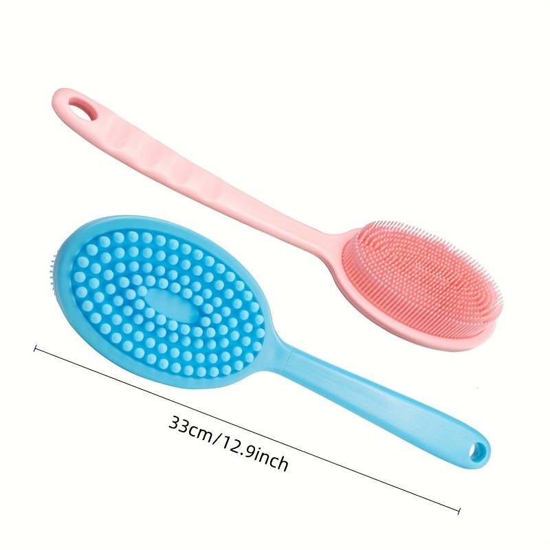 Soft Silicone Back Scrubber For Shower Long Handle Bath - Temu