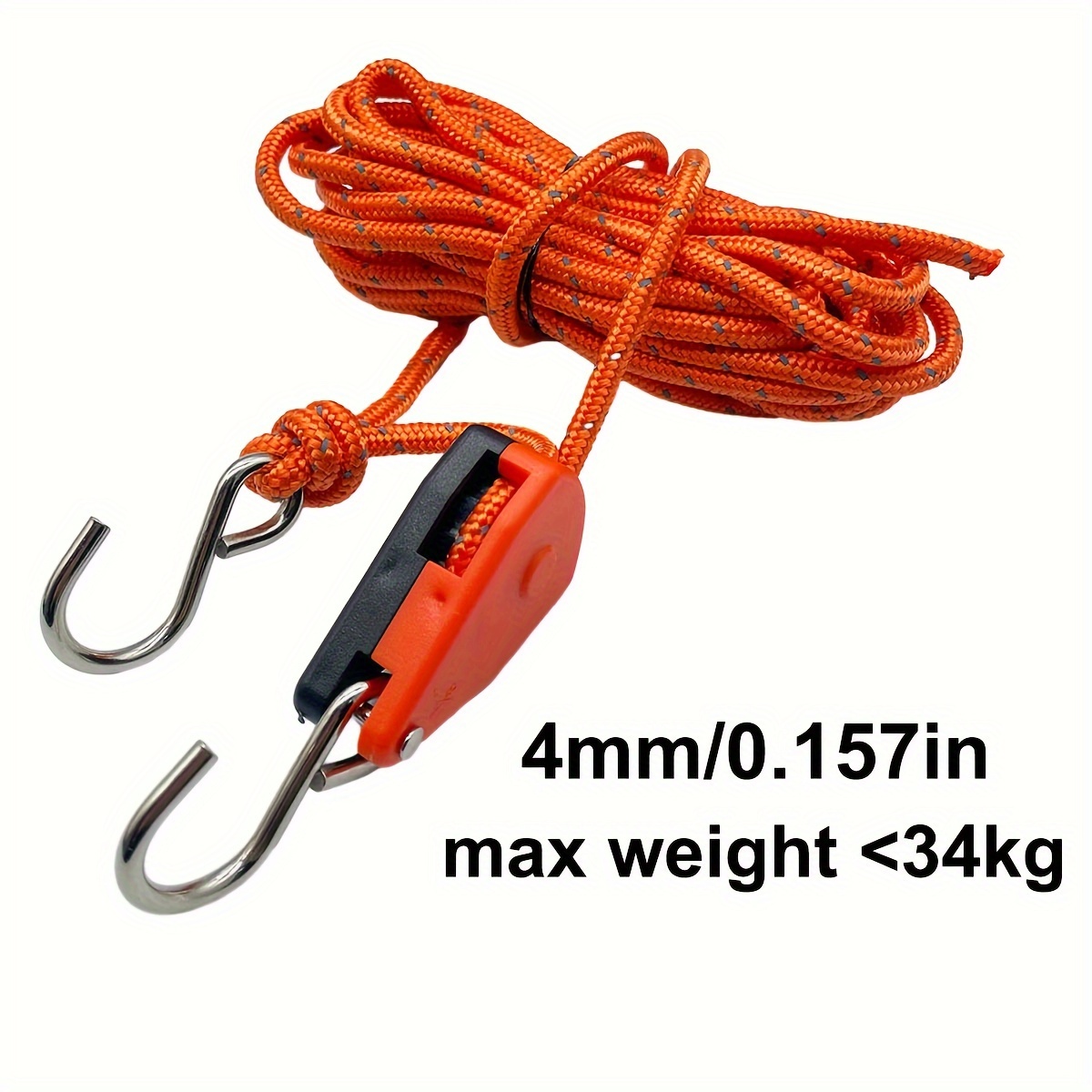 4m Camping Tent Tie Down Rope Tightener Fastening Pulley Ratchet Awning Rope  Canopy Buckle Rope Tightening Tool - Sports & Outdoors - Temu