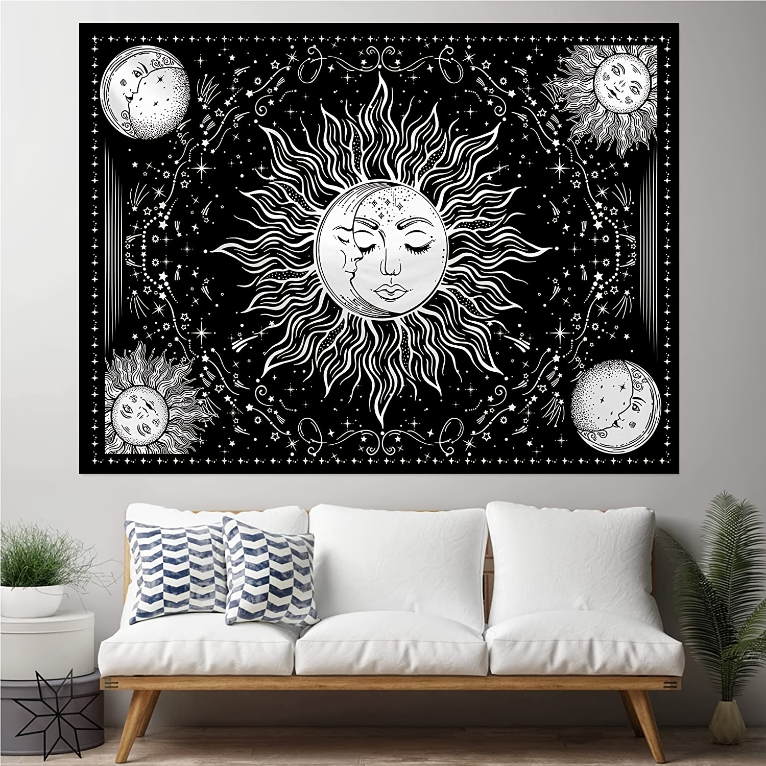 Black and best sale white star tapestry