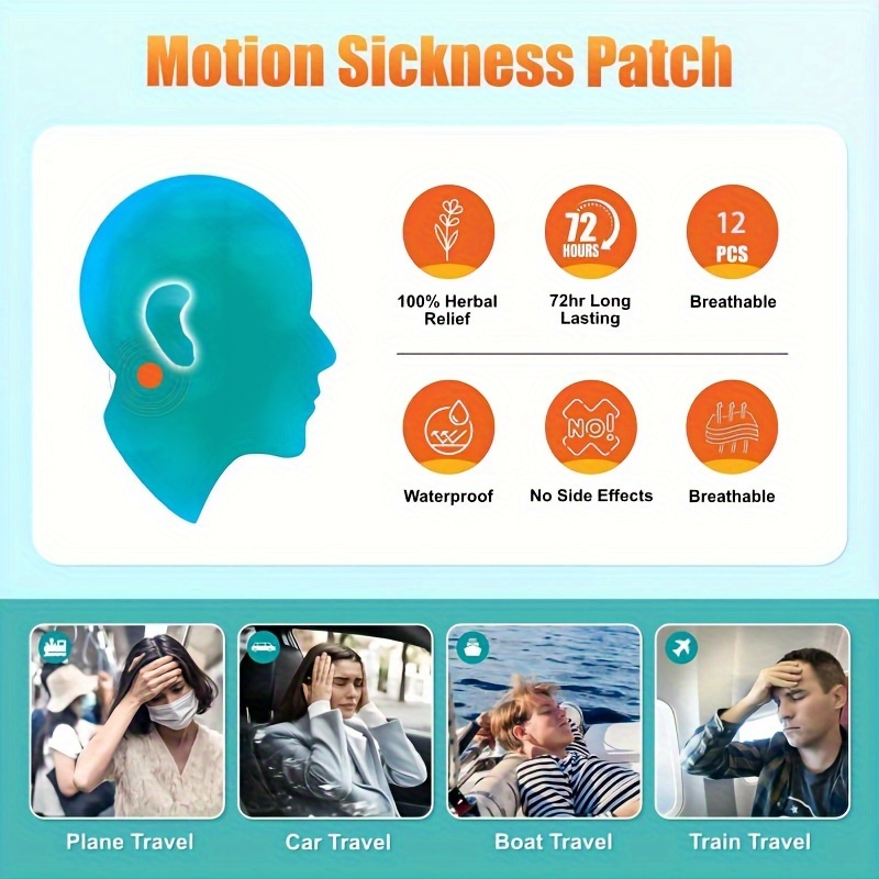 Motion Sickness Patches Sticker for Car Sickness Relief Uncomfort