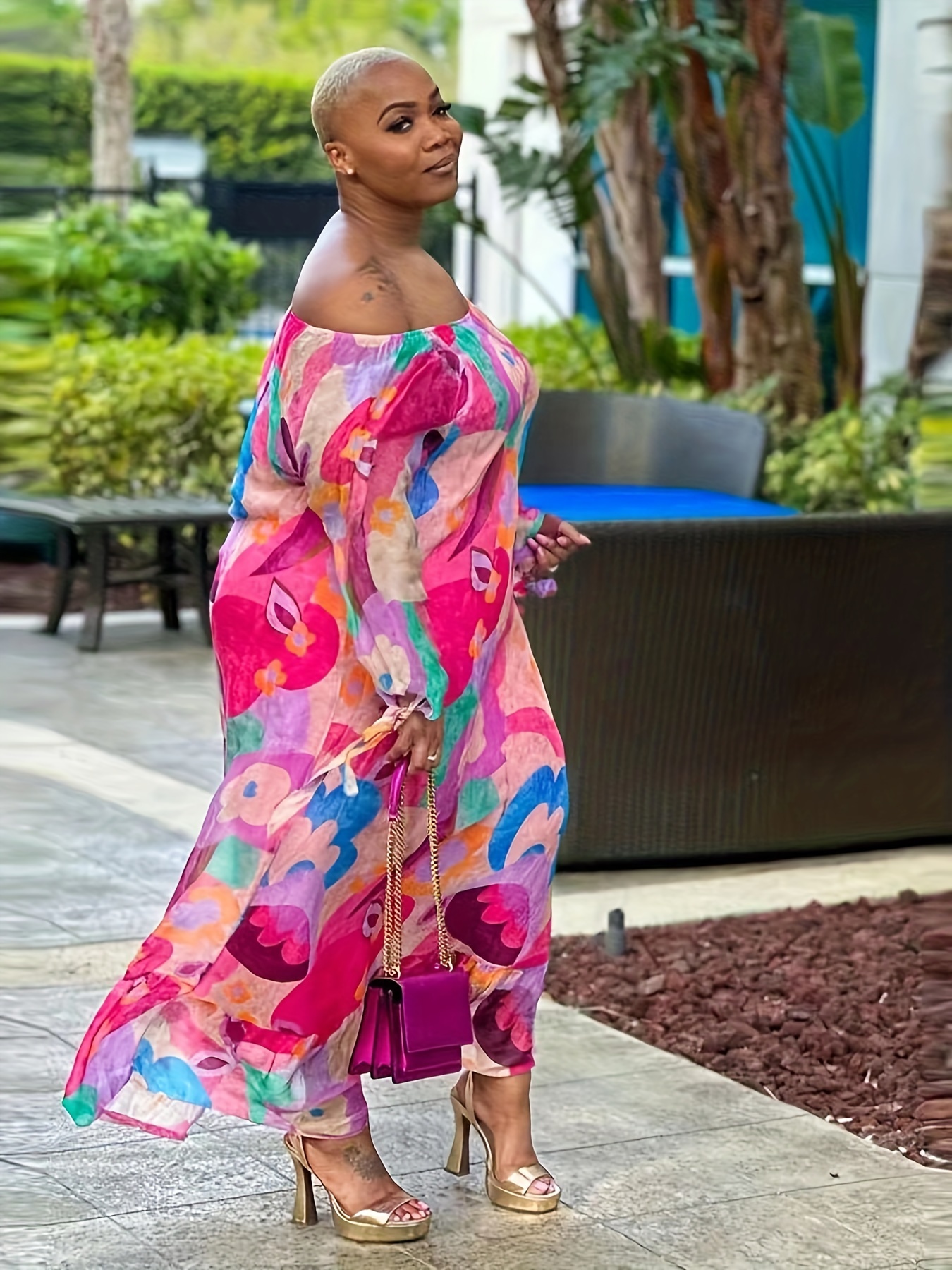 Off shoulder outlet maxi dress casual