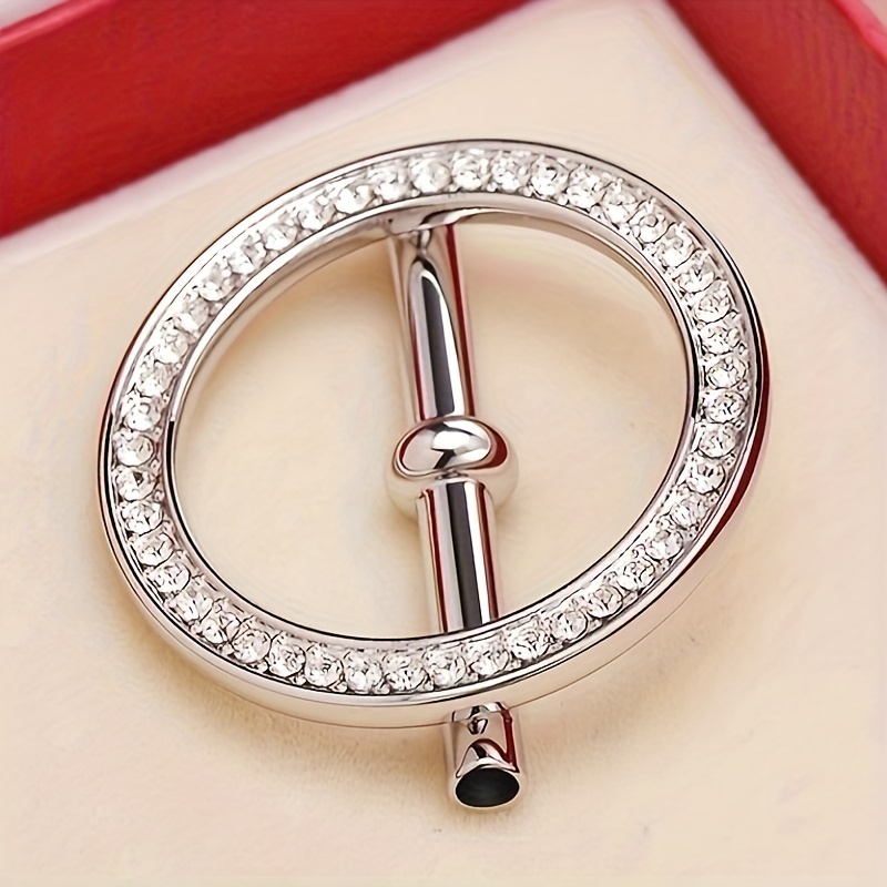 Hollow Multi-functional Scarf Buckle Inlaid Shiny Rhinestone Elegant Scarf  Clip Buckle - Temu