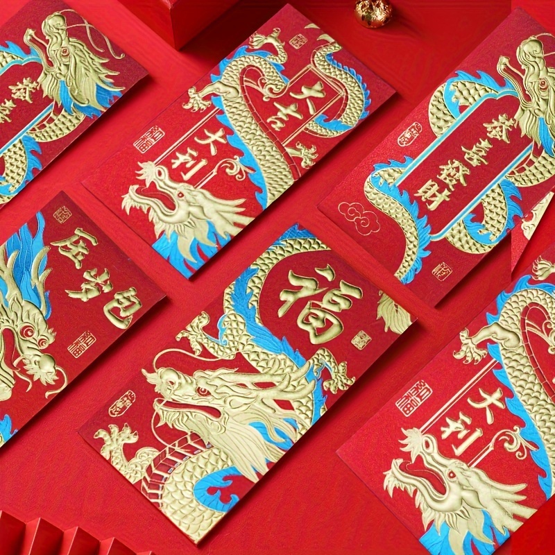 New Year Red Envelopes 2024 Lucky Money Envelopes Wedding - Temu