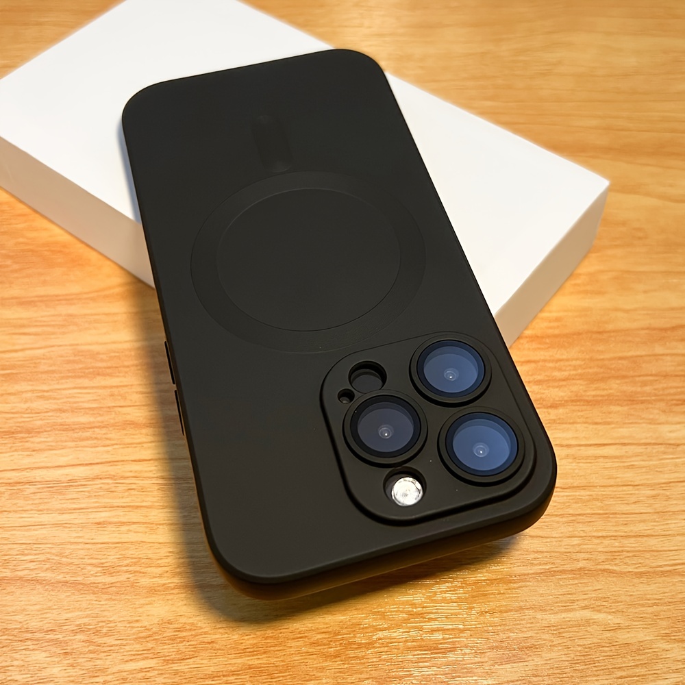 Luxury Shockproof Matte Glass Lens Wireless Charging Phone Case