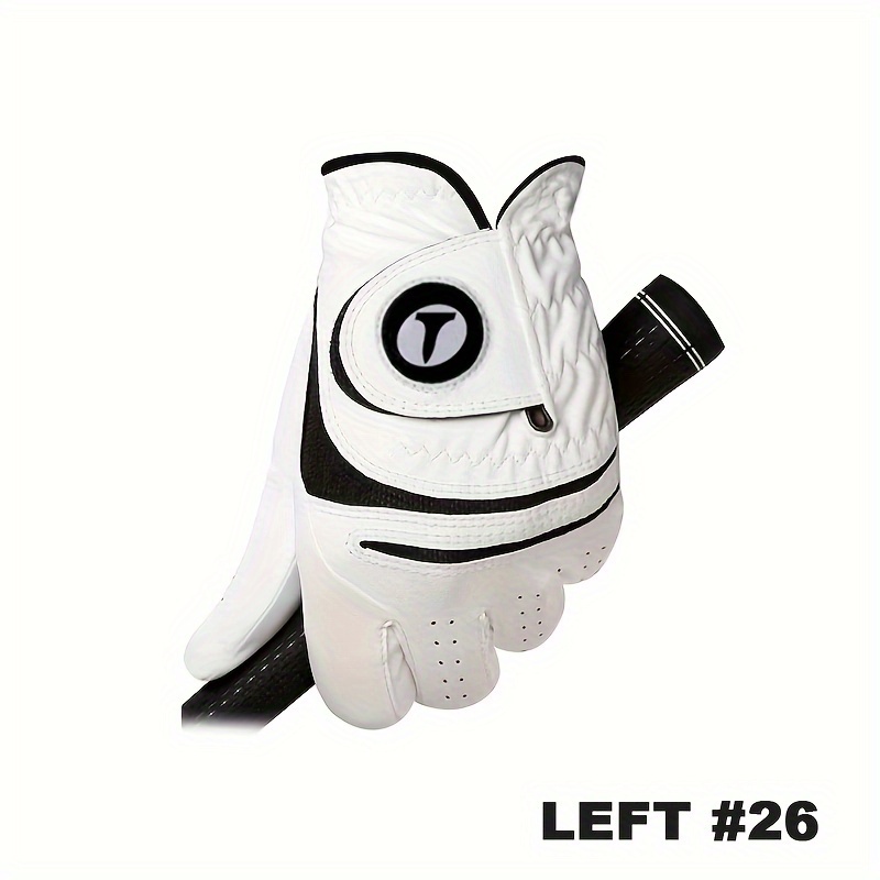 1pc Golf Gloves For Men, Pu With Cabretta Material, Left Hand And Gloves, Comfortable Breathable Wear-resistant Sports Gloves