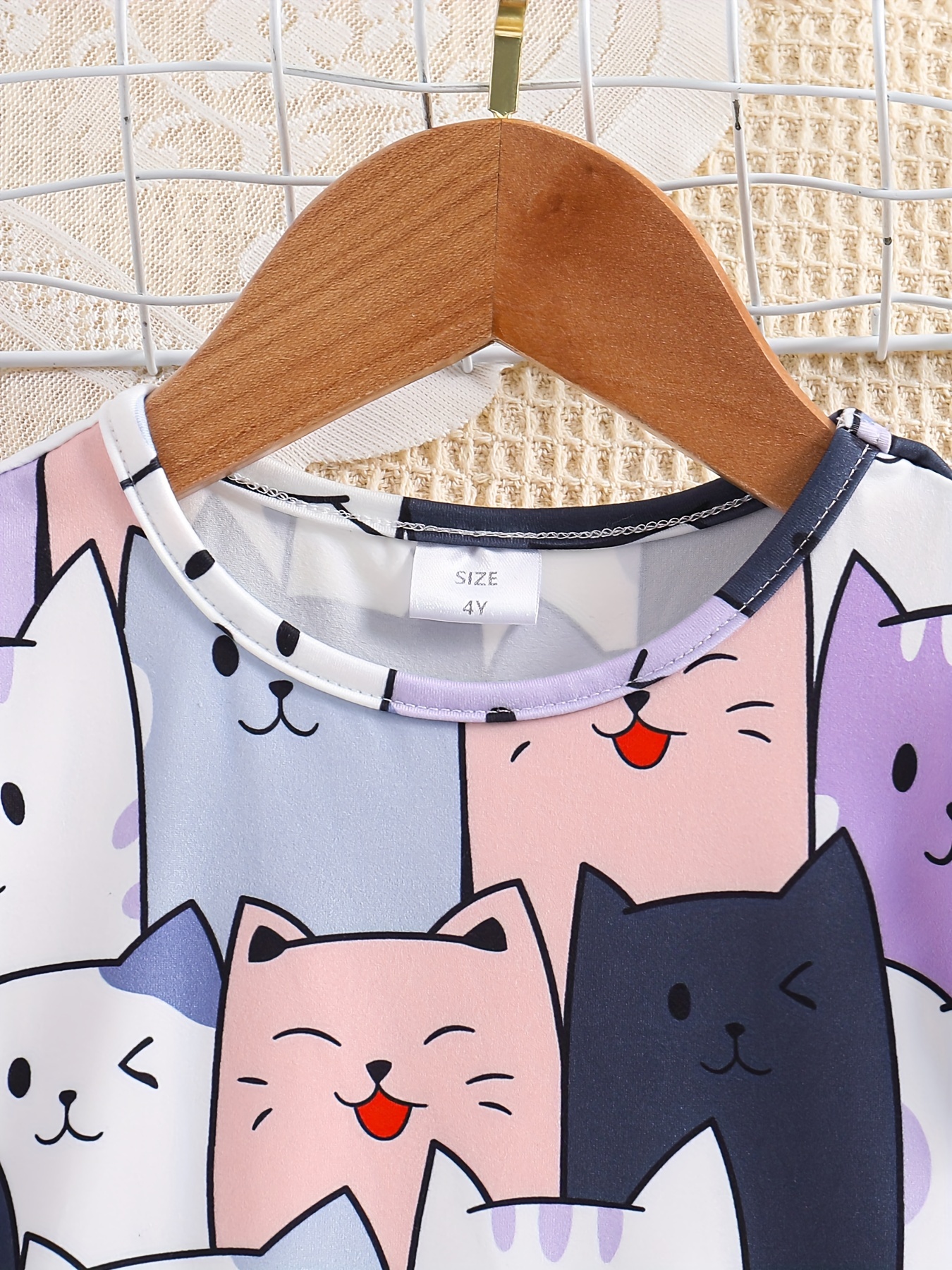 Cute Cats Allover Print Girls Short Sleeve T-shirt Dress For Leisure Or  Outfit, Kids Clothing - Temu