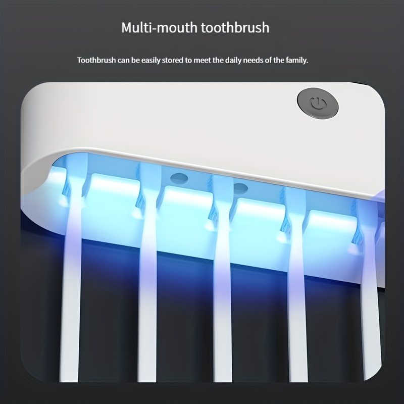 Porte-brosse à dents désinfectant aux UV avec distributeur - OptiSmile