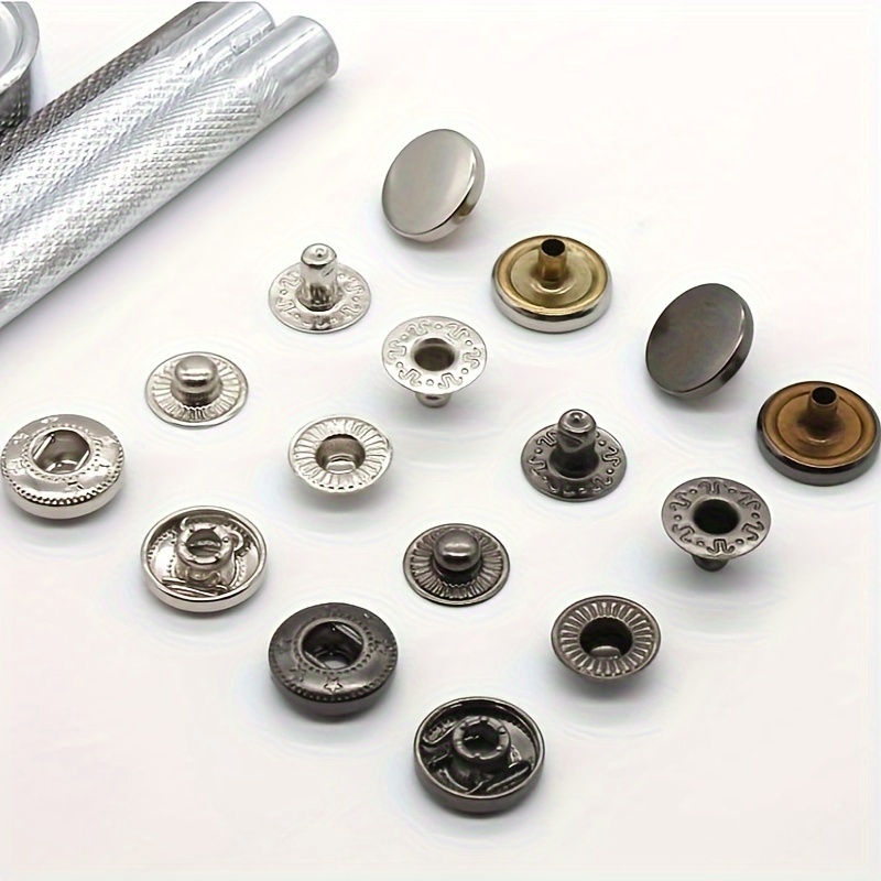 Stainless Steel Snap Fasteners Kit For Leather Metal Button - Temu