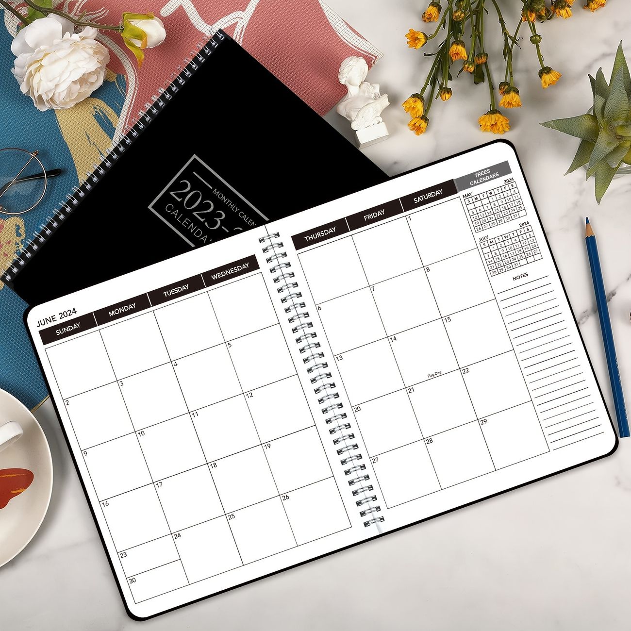 Trees 1 Pc 2023 2024 Monthly Planner Calendar 2 Year Weekly Monthly Planner  From January 2023 December 2024 9 11 32 Sheets - Office Products - Temu