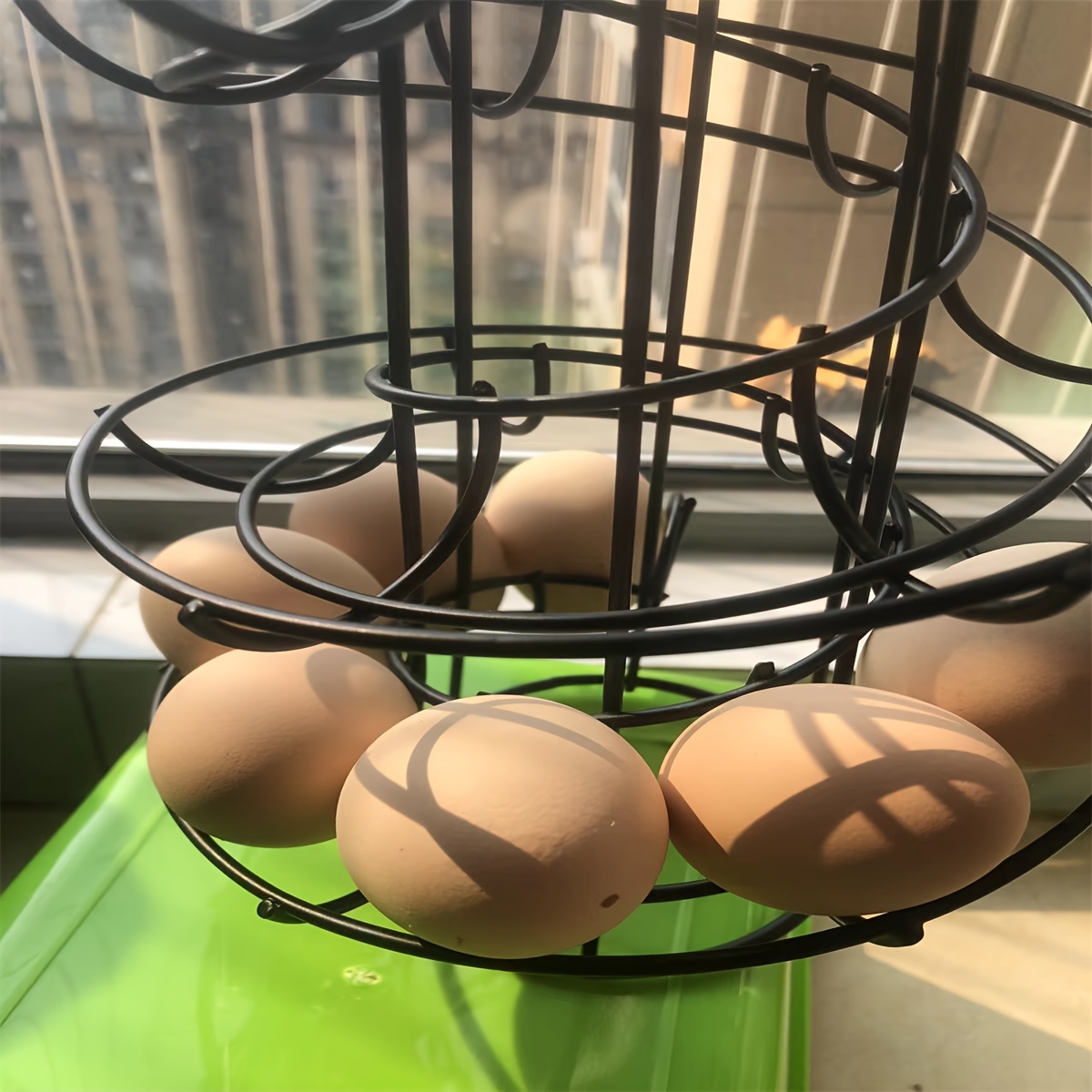 Creative Metal Egg Skelter Dispenser Rack Storage Display - Temu