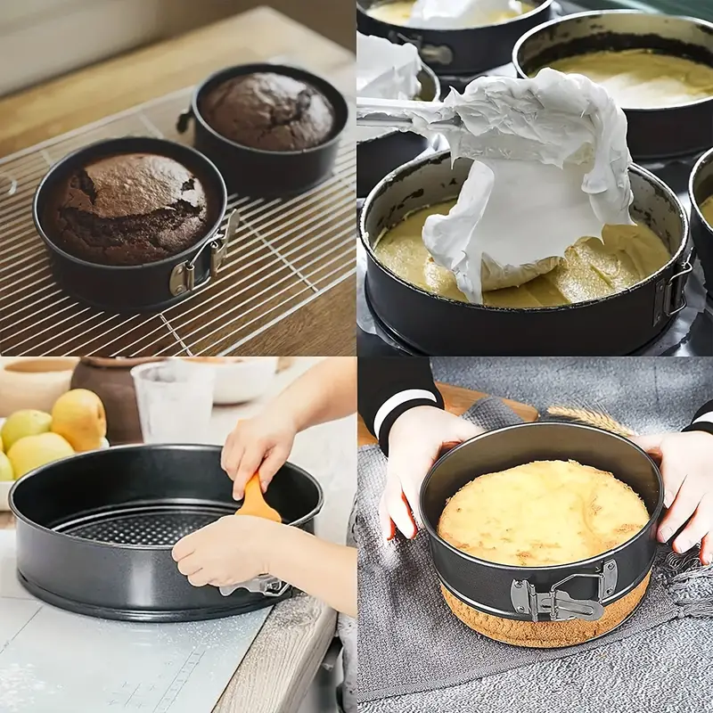 Cake Pan Set Of 3 (4 7 9 Inch) - Round Nonstick Baking Pans Spring Form For  Cheesecake, Tier Wedding Cakes, And More - Removable Bottom, Leakproof