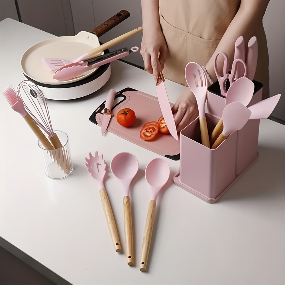 19Pcs Silicone Kitchen Utensils Set Non-Stick Cookware For Kitchen