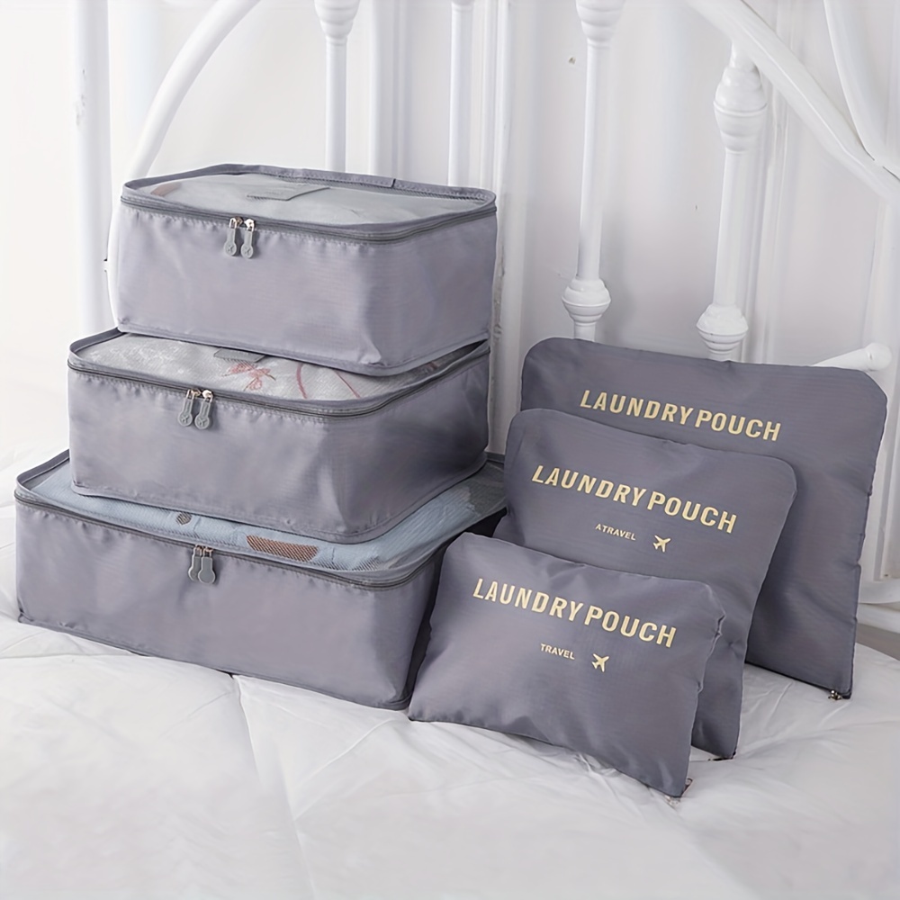 6Pcs Travel Storage Bag Set for Clothes Luggage Packing Cube Organizer  Suitcase