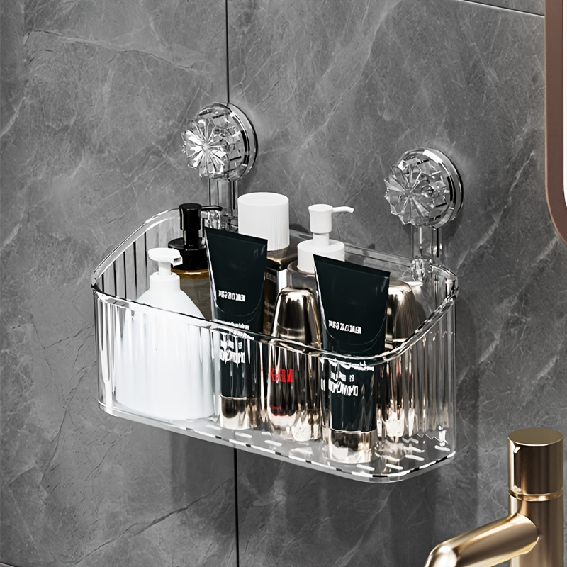 Wall Mounted Bathroom Shelves Floating Shelf Shower Hanging Basket Shampoo  Holder Wc Accessories Kitchen Seasoning Storage Rack – Bright House
