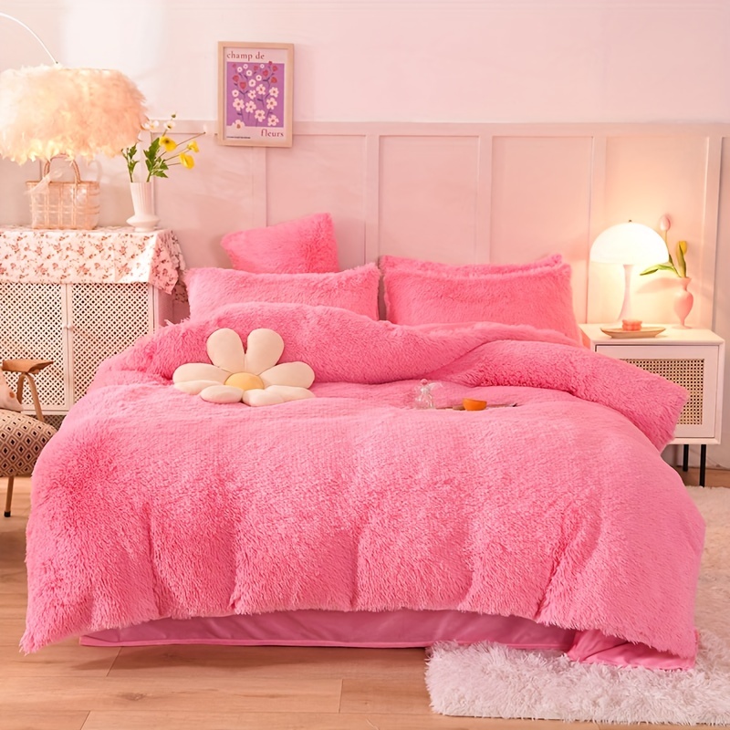 Fluffy Comforter Set - Temu