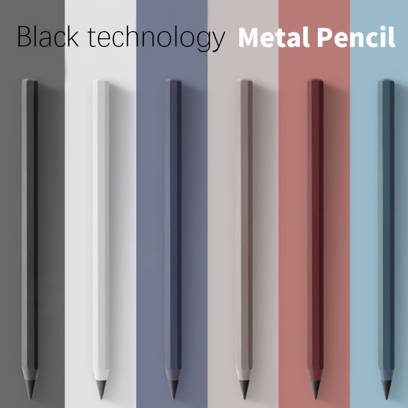 

1pc Metal Eternal No Ink Pen With 5 Pen Heads, Magic Pencils, New Technology, Unlimited Writing, Painting Supplies, Novelty Gifts, Stationery