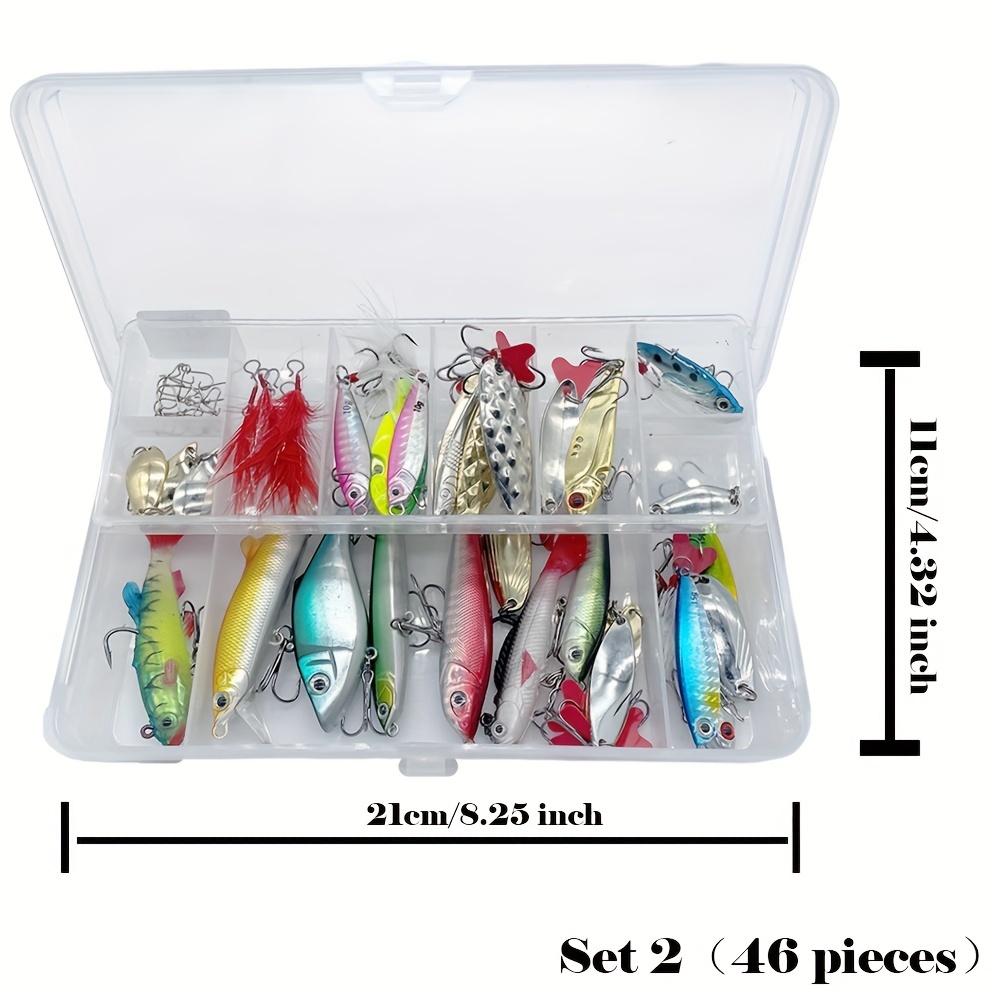Cheap 61pcs/set Artificial Lure Hook Fork Tail Fishing Bait Lures Gear Tools  with Storage Box Soft Lightweight Fishing Accessories